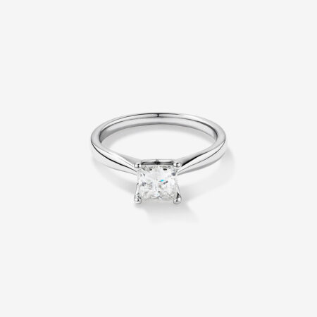 Certified Solitaire Engagement Silver Ring TW Diamond